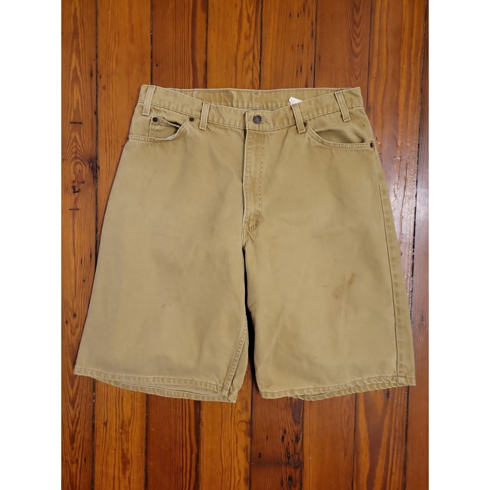 Levis 560 TM Mens Vintage Shorts Size 34 (35)  Khaki Loose Fit Orange Tag Summer